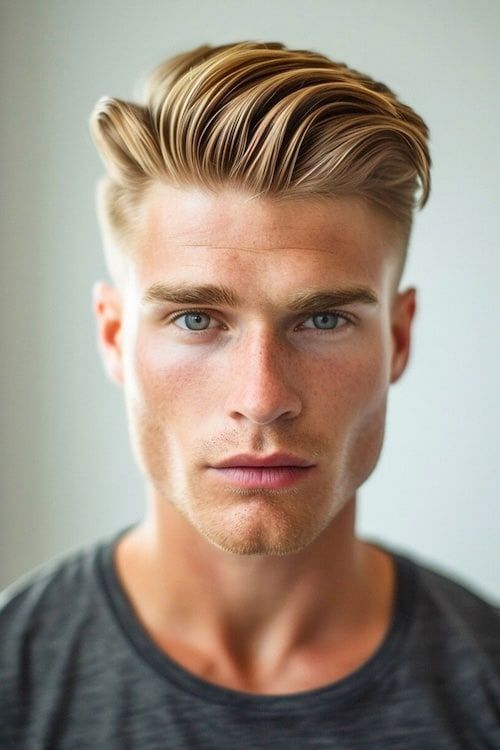 Slicked Back Pompadour con Undercut corte de pelo de los hombres.