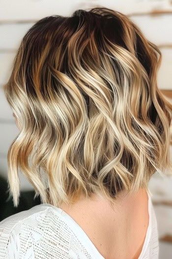 Ondas de longitud media con reflejos balayage.