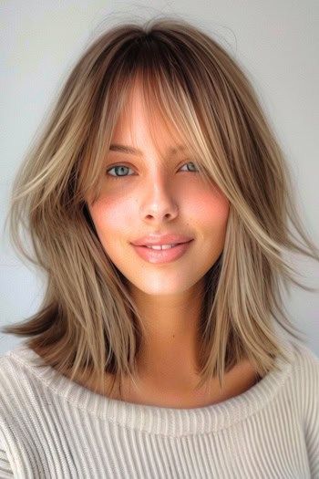 Wispy capas peinado para el cabello fino.