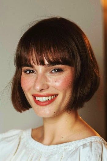 Peinado Bob francés para cabello fino.