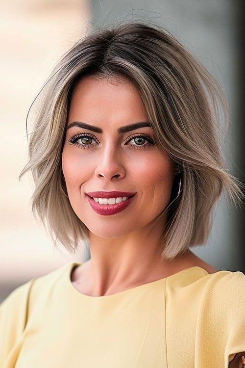 Corte de pelo bob texturizado en mujer de 40 años.