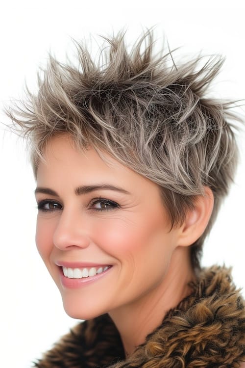 Corte Spiky pixie para mujeres de más de 50 años.