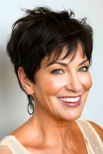 Corte de pelo Pixie para mujeres de más de 60 años.