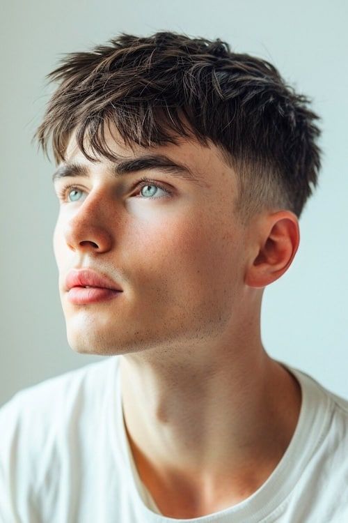 Corte de pelo de tazón moderno para hombres.