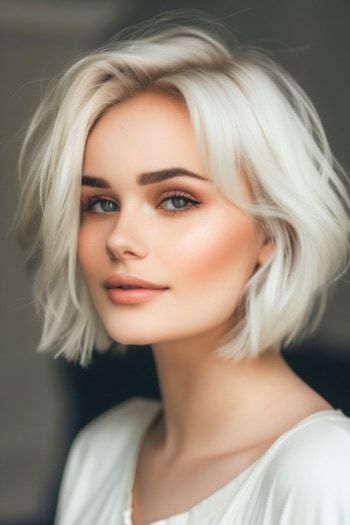 Tinte de pelo platino con textura despeinada.