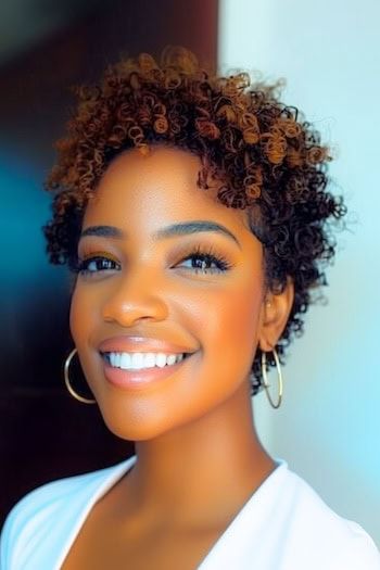 Cinnamon Curls Peinado Corto Para Mujeres Negras.