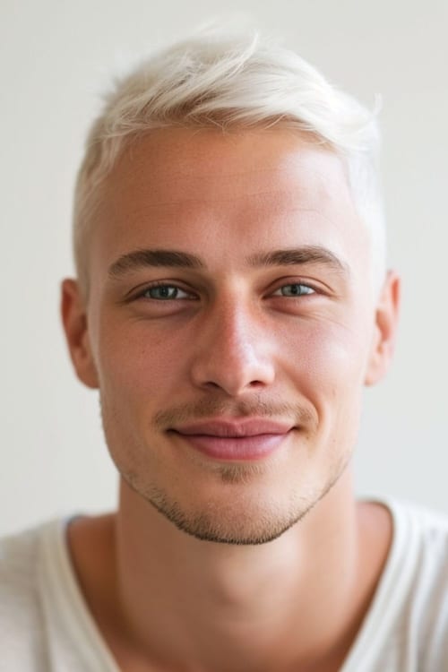 Corte de pelo platino Ivy League para hombre.